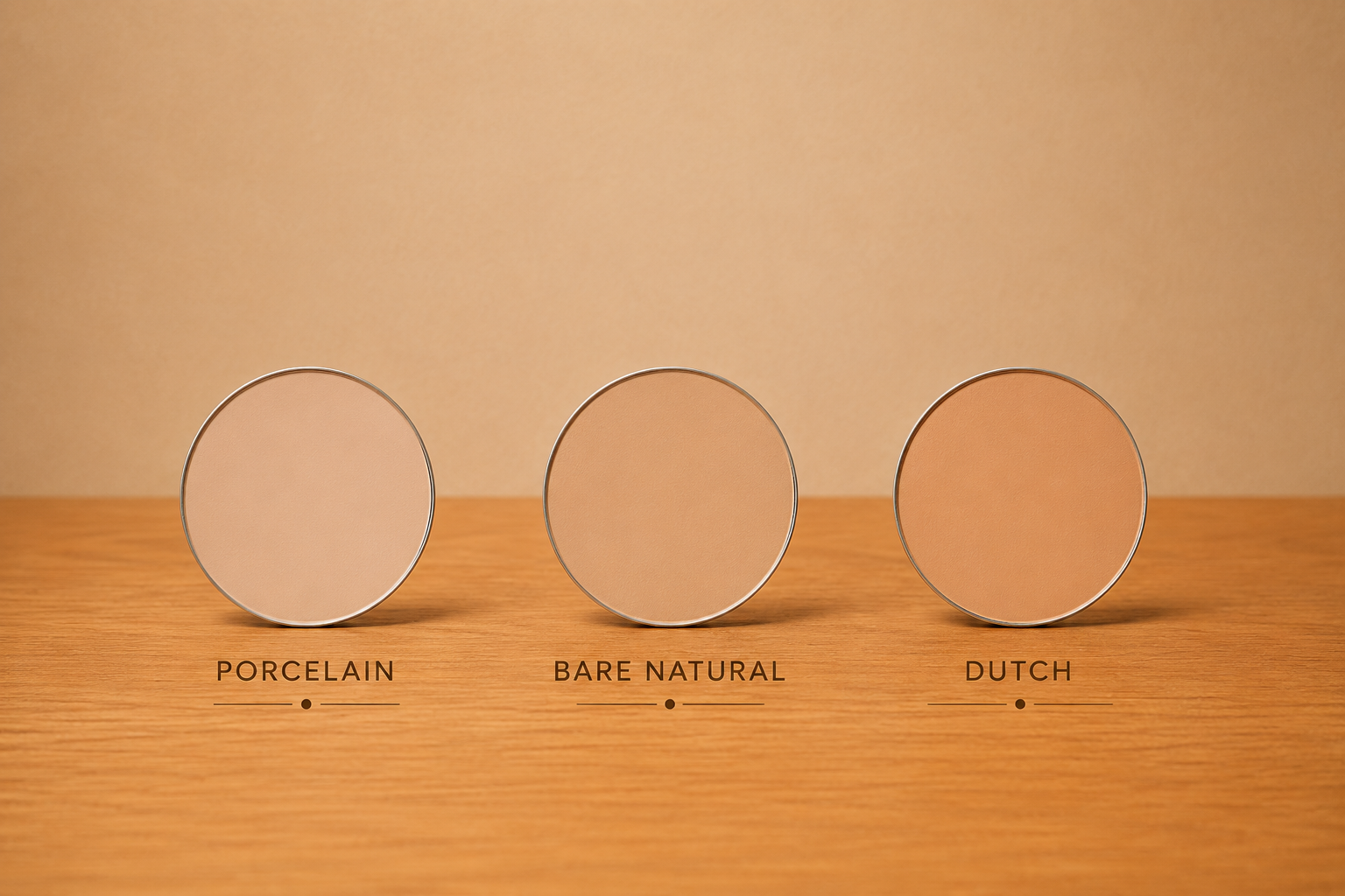 Three foundation shades: Porcelain, Bare Natural, Dutch