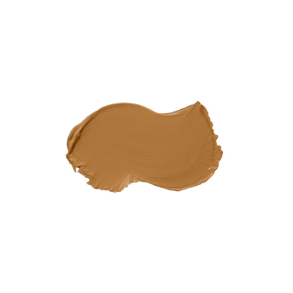 Smooth, brown makeup swatch on a white background.