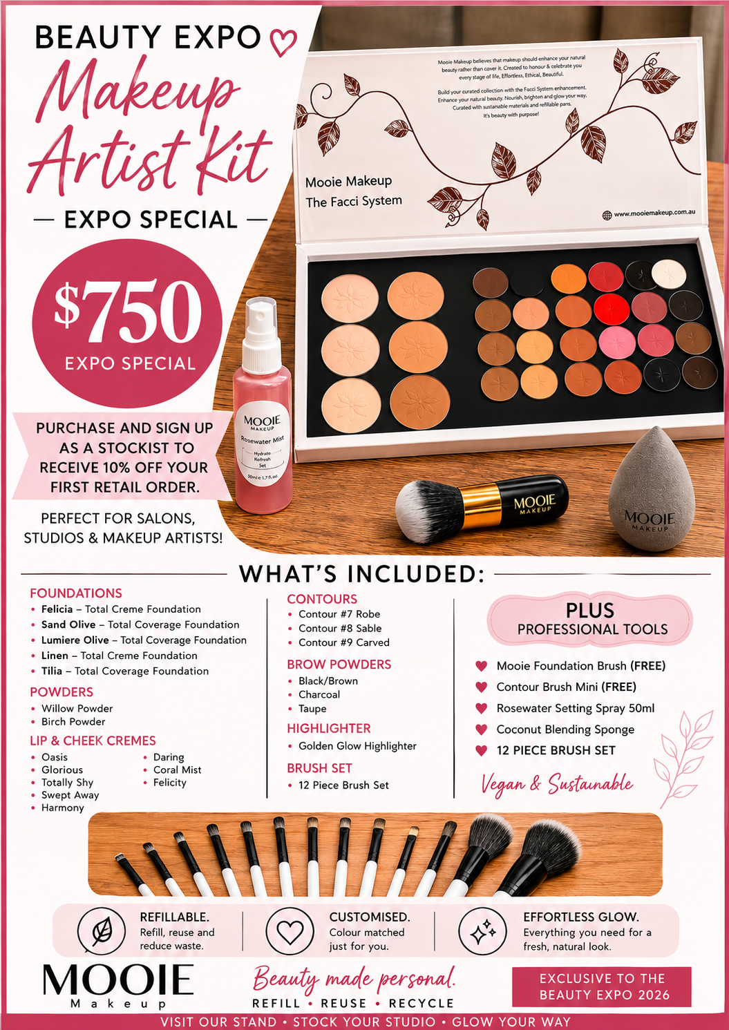 Beauty Expo makeup artist kit promotion display