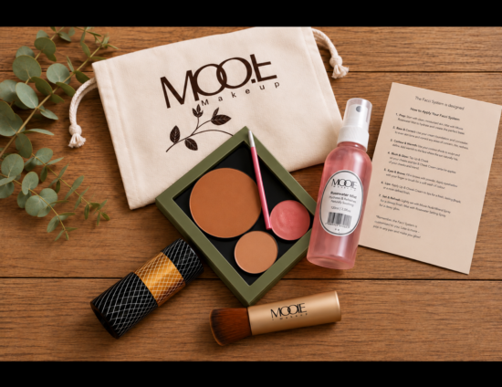 Mooie makeup set with rosewater mist and brushes